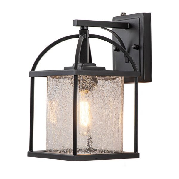 IP23 Lantern Crackle Glass Outdoor Wall Sconce - Image 7
