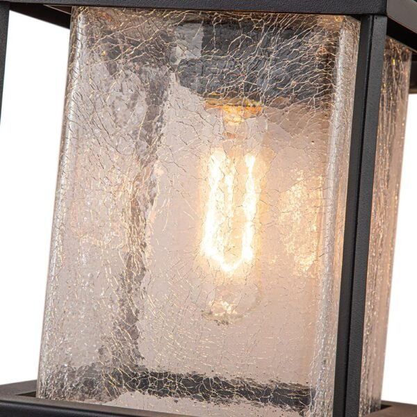 IP23 Lantern Crackle Glass Outdoor Wall Sconce - Image 9