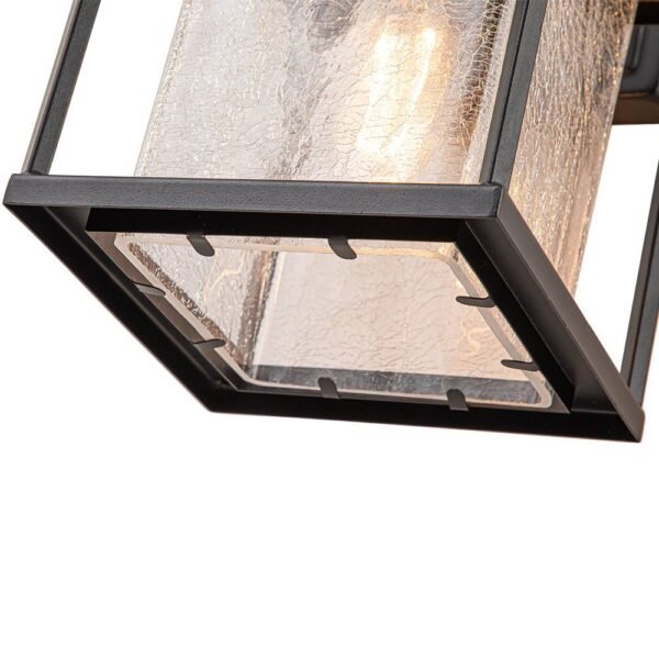 IP23 Lantern Crackle Glass Outdoor Wall Sconce - Image 10