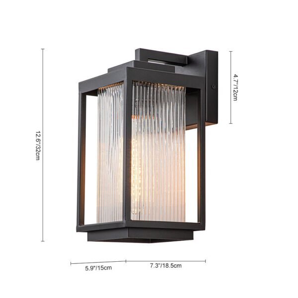 IP23 Striped Glass Lantern Outdoor Wall Sconce - Image 13