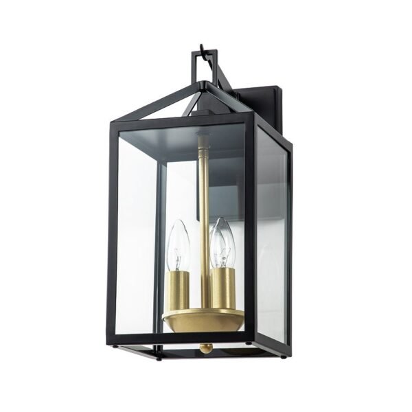 IP54 Clear Glass Rectangle Lantern Outdoor Wall Sconce - Image 3