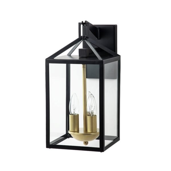 IP54 Clear Glass Rectangle Lantern Outdoor Wall Sconce - Image 7