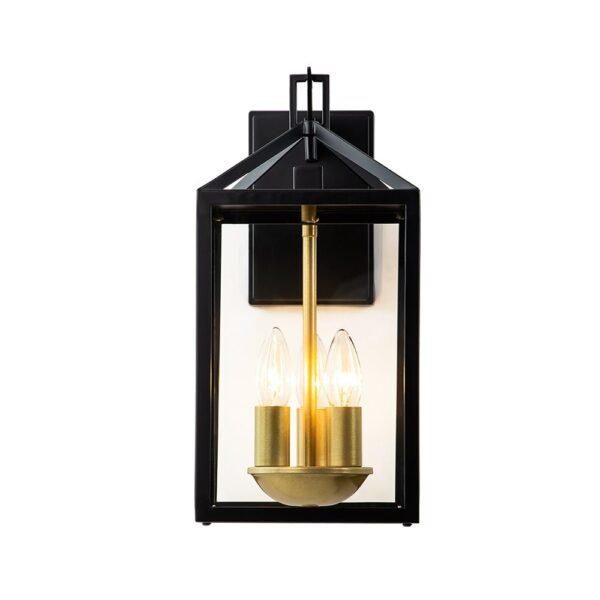 IP54 Clear Glass Rectangle Lantern Outdoor Wall Sconce - Image 5
