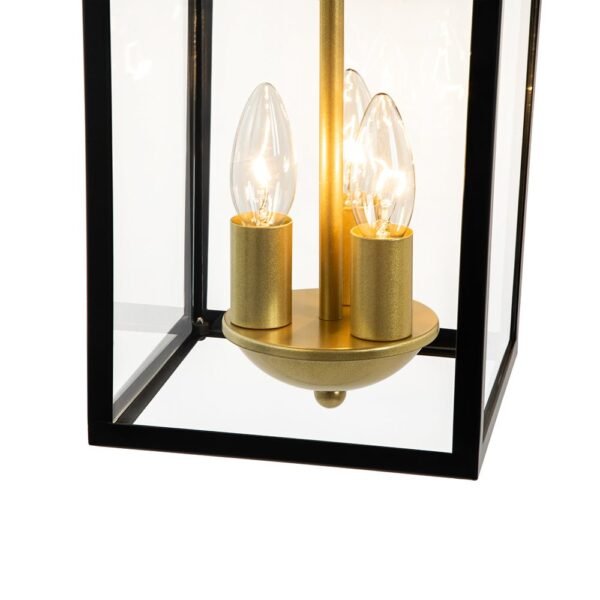 IP54 Clear Glass Rectangle Lantern Outdoor Wall Sconce - Image 14