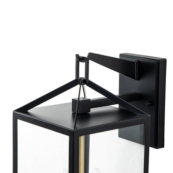 IP54 Clear Glass Rectangle Lantern Outdoor Wall Sconce - Image 13