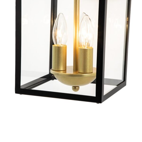 IP54 Clear Glass Rectangle Lantern Outdoor Wall Sconce - Image 11