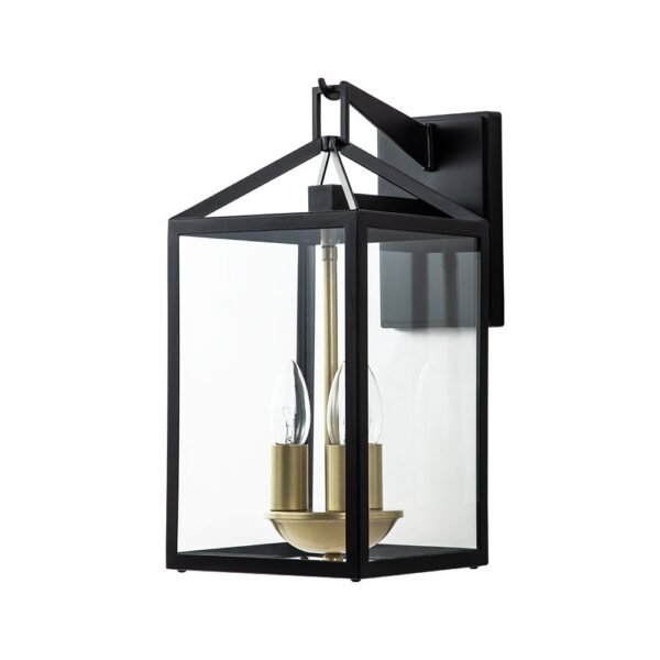 IP54 Clear Glass Rectangle Lantern Outdoor Wall Sconce - Image 4