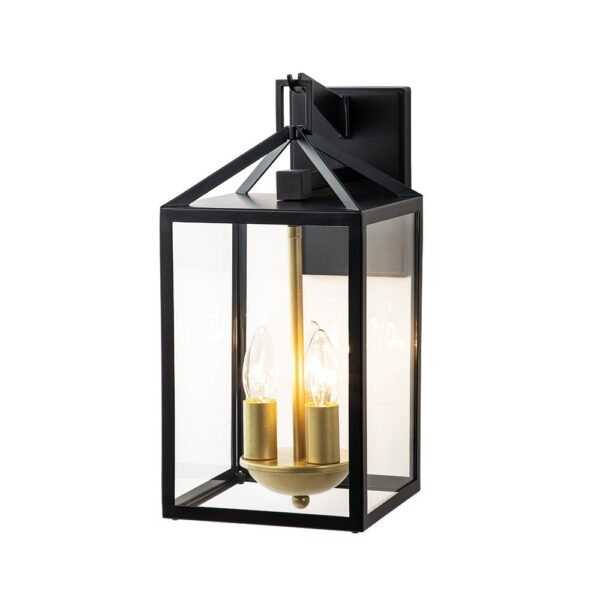 IP54 Clear Glass Rectangle Lantern Outdoor Wall Sconce - Image 6
