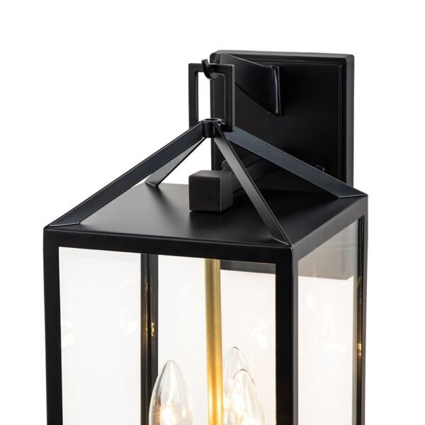 IP54 Clear Glass Rectangle Lantern Outdoor Wall Sconce - Image 12