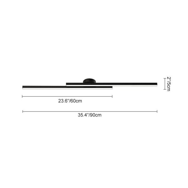 Long Strip LED Black Flush Mount - Image 5