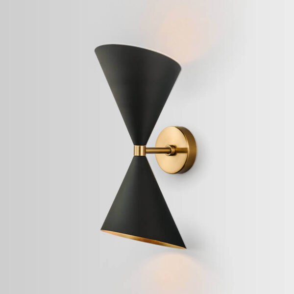 Mid-Century Modern Hourglass Black Mounted Wall Sconce Lighting - Image 2