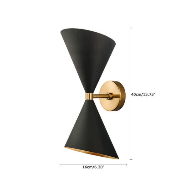 Mid-Century Modern Hourglass Black Mounted Wall Sconce Lighting - Image 4