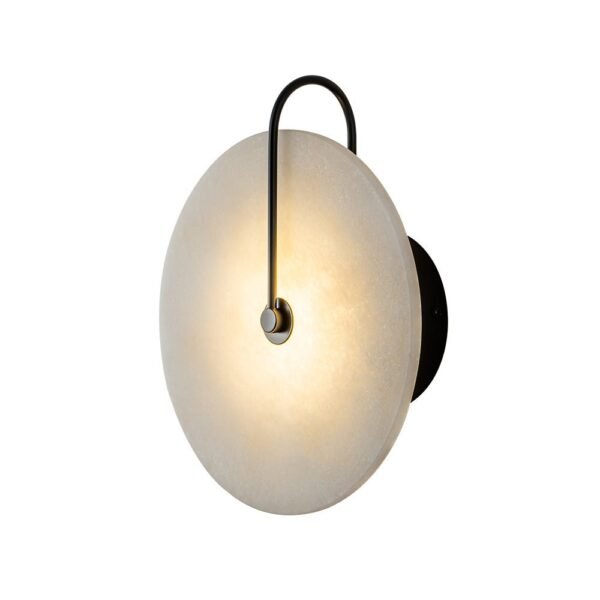 Mid-century Wall Sconce With Circle Marble Shade - Image 9