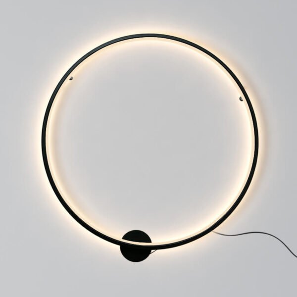 Minimalist Background Black LED Round Mood Wall Sconce - Image 5
