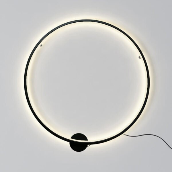 Minimalist Background Black LED Round Mood Wall Sconce - Image 6