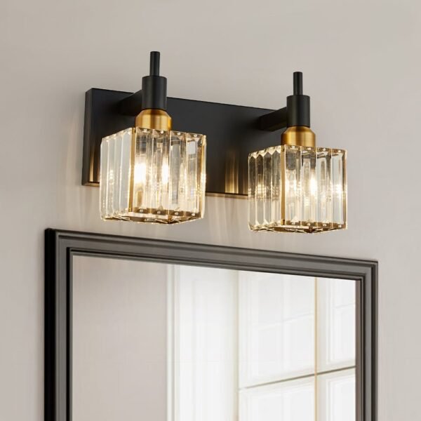 Modern Glam Crystal Wall Sconce Bathroom Vanity Light - Image 5