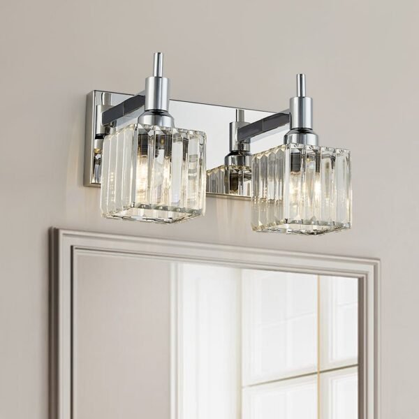 Modern Glam Crystal Wall Sconce Bathroom Vanity Light - Image 6