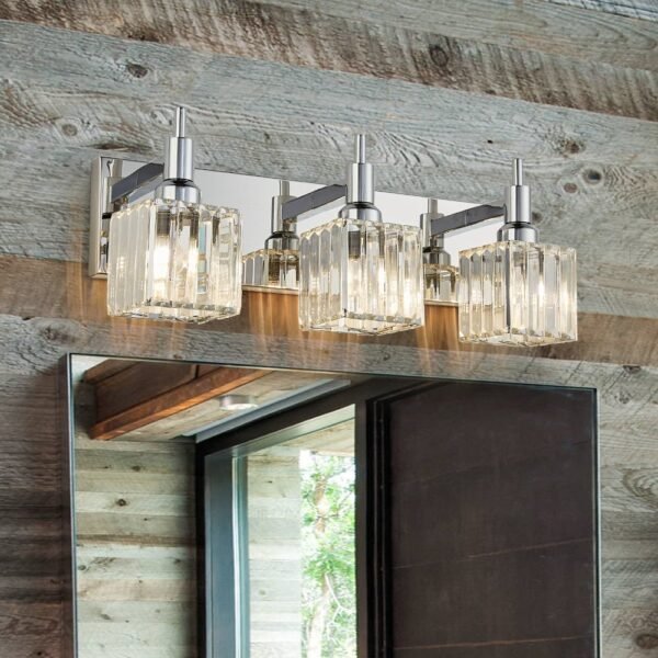 Modern Glam Crystal Wall Sconce Bathroom Vanity Light - Image 4