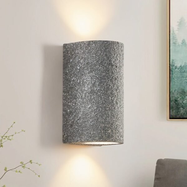 Modern LED Cylinder Stone Wall Sconce - Image 2