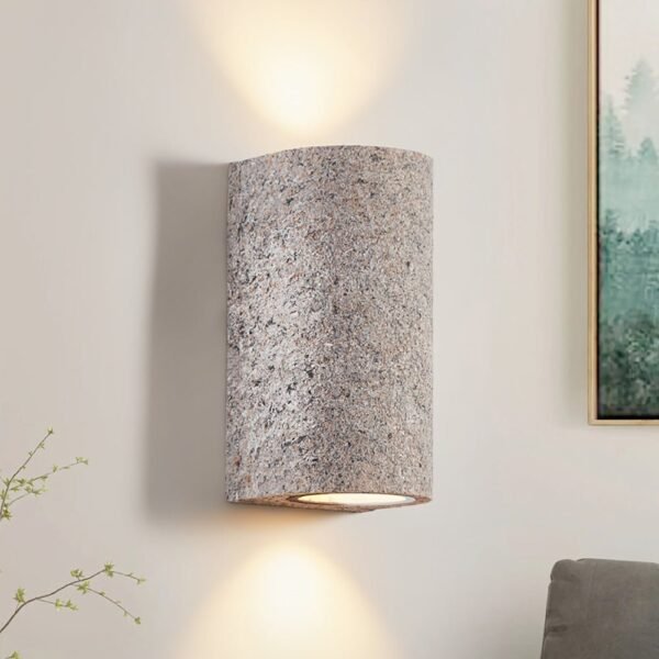 Modern LED Cylinder Stone Wall Sconce - Image 6