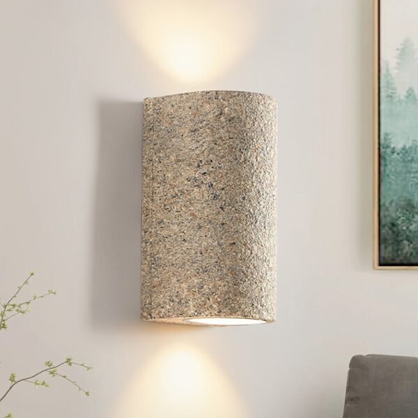 Modern LED Cylinder Stone Wall Sconce - Image 3