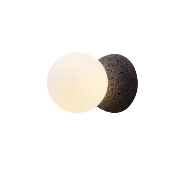 Natural Stone Wall Light with Single Opal Glass - Image 6