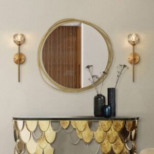 Needle Wall Sconce with Crystal Shade