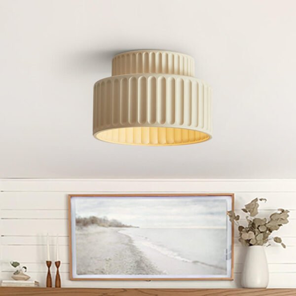 Nordic Cream Style 2-Layer Flush Mount Ceramic Ceiling Light - Image 12
