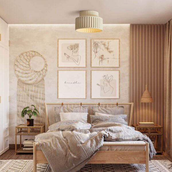 Nordic Cream Style 2-Layer Flush Mount Ceramic Ceiling Light - Image 11