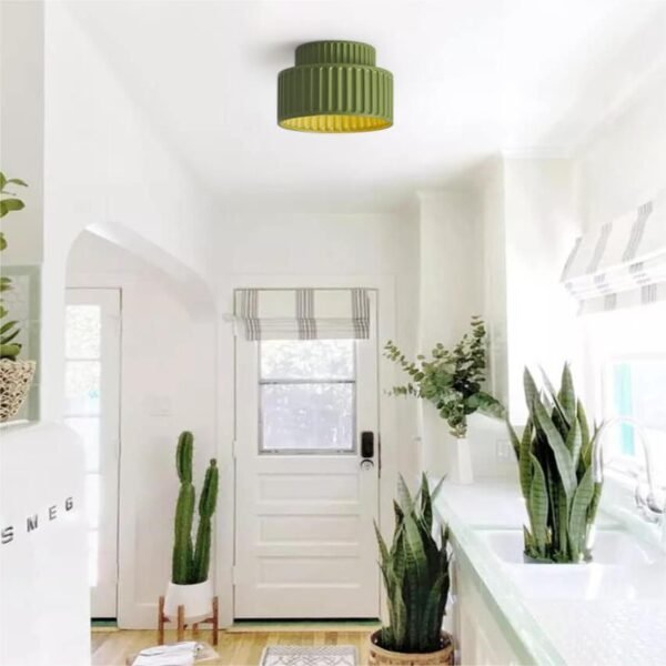 Nordic Cream Style 2-Layer Flush Mount Ceramic Ceiling Light - Image 4