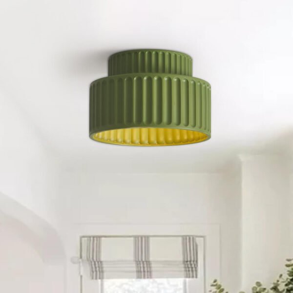 Nordic Cream Style 2-Layer Flush Mount Ceramic Ceiling Light - Image 9