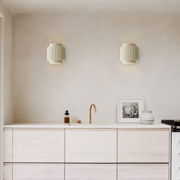 Nordic Cream Style Layer Ceramic Wall Sconce - Image 4