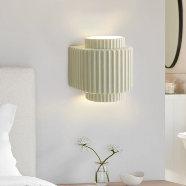 Nordic Cream Style Layer Ceramic Wall Sconce - Image 3