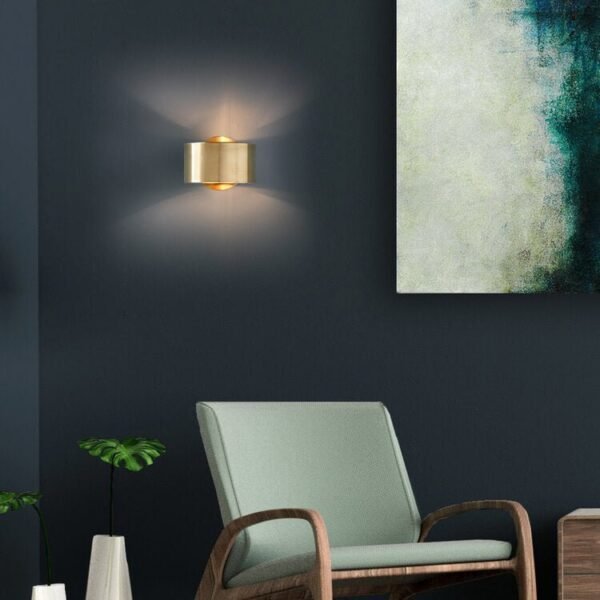 Mid Century One Light Wall Sconce in Brushed Brass Finish - Image 6