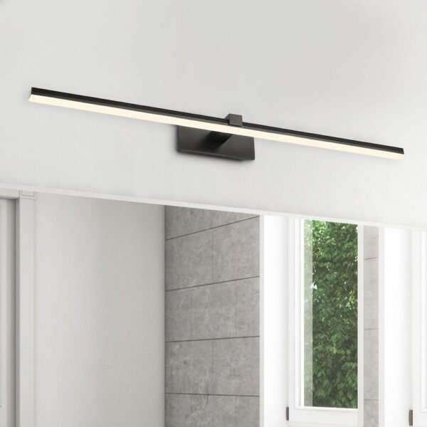 Ultra-thin Bathroom Vanity Light Armed LED Wall Sconce in Brushed Black/White - Image 3