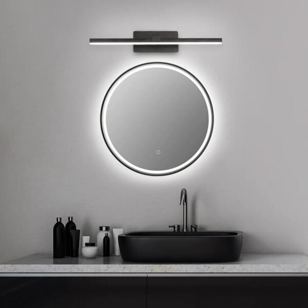 Ultra-thin Bathroom Vanity Light Armed LED Wall Sconce in Brushed Black/White - Image 5