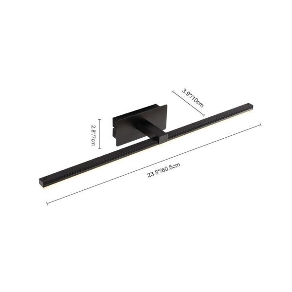Ultra-thin Bathroom Vanity Light Armed LED Wall Sconce in Brushed Black/White - Image 21