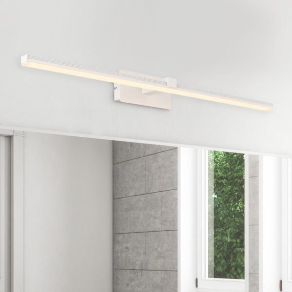 Ultra-thin Bathroom Vanity Light Armed LED Wall Sconce in Brushed Black/White - Image 8
