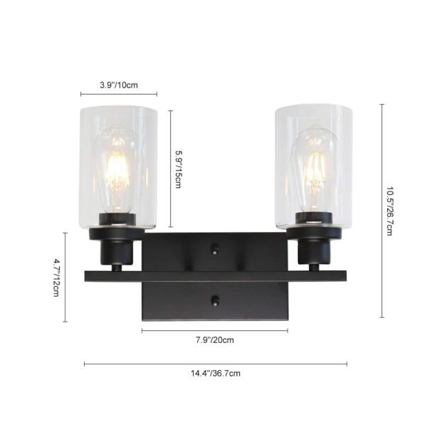 2/3 Light Clear Glass Wall Light Fixture - Image 13