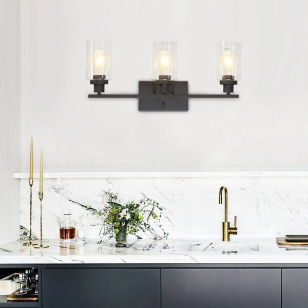 2/3 Light Clear Glass Wall Light Fixture - Image 2