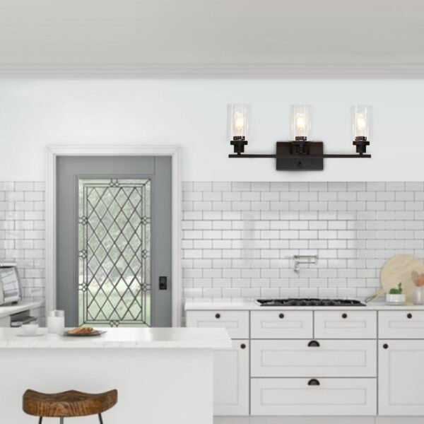 2/3 Light Clear Glass Wall Light Fixture - Image 5
